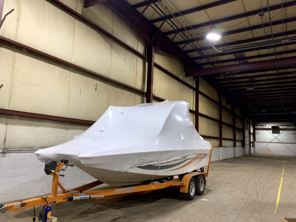 Taller boats with towers or other permanent structure Shrink Wrap Boat Per Foot - Image 4