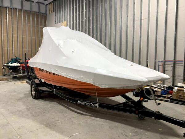 Taller boats with towers or other permanent structure Shrink Wrap Boat Per Foot
